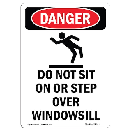 OSHA Danger Sign, Do Not Sit On Or Step, 10in X 7in Decal